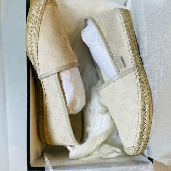 Gucci Bone White GG monogram espadrilles New NIB Authentic - Picture 5 of 10
